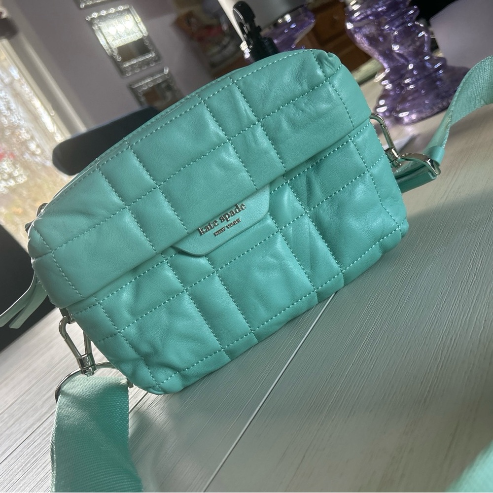 Kate Spade Mint Green Quilted Crossbody Bag